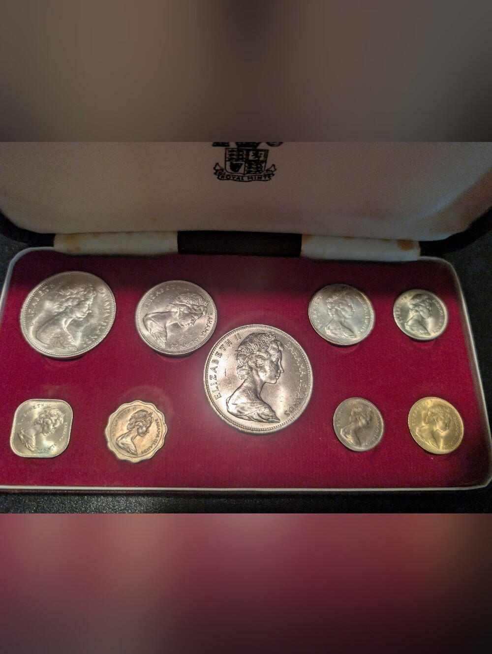 1966 bahamas silver 9 coin set